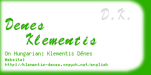 denes klementis business card