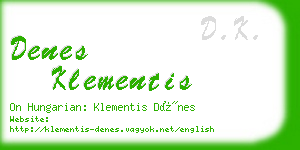 denes klementis business card